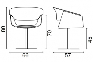 Airlux swivel leather armchair - size scheme