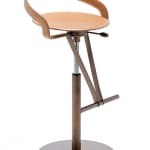 Cayman sgabello da bar in acciaio e pelle