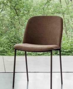 sedia Clo - struttura in metallo finitura bronzo goffrato - rivestimento in tessuto Yucatan