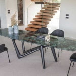 Edge tavolo allungabile in ceramica verde Alpi