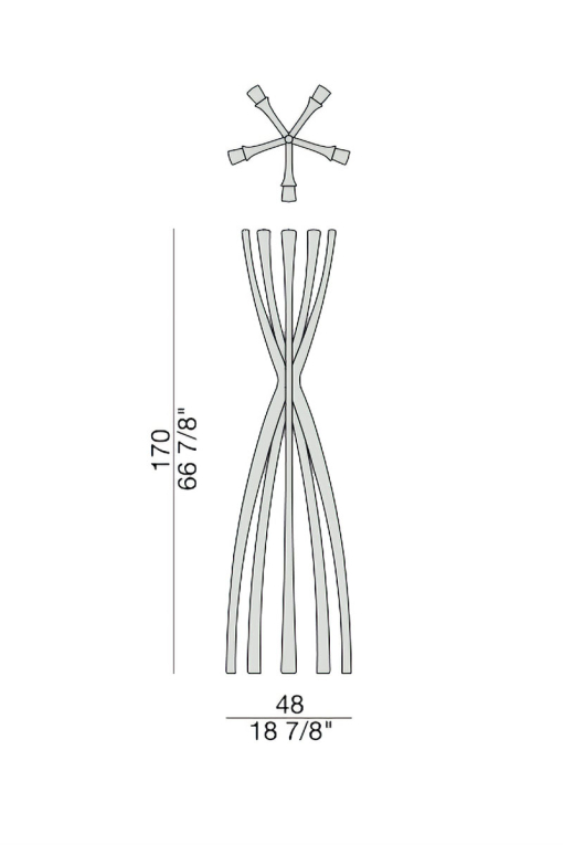 Flam solid wood coat hanger - dimensions