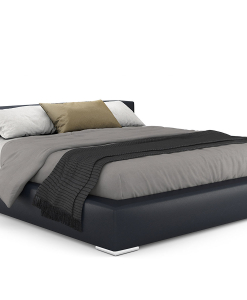 Keen bed with luxurious leather upholstery. Design Mauro Lipparini. Made in Italy