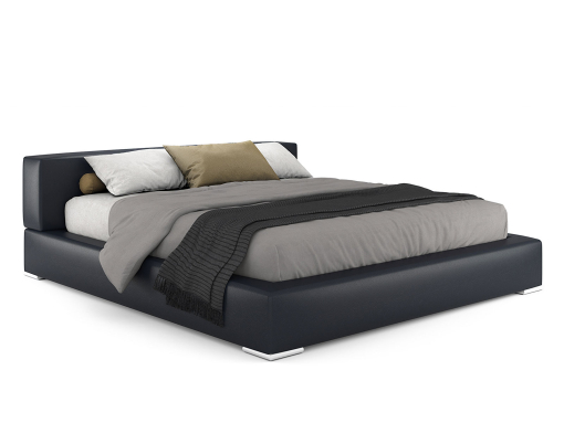 Keen bed with luxurious leather upholstery. Design Mauro Lipparini. Made in Italy