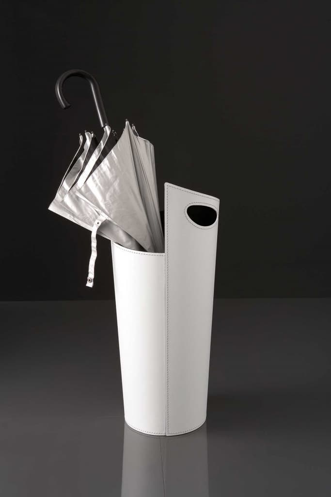 Porte-parapluie En Cuir Ovale – Capacité 5 à 10 Parapluies – Plateau D’égouttement Amovible – 20x57 Cm - 4