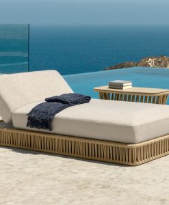 Chaise longue da esterno in aluminio e corda beige. Comprate online i nostri mobili da giardino design e di alta qualità con consegna gratuita.