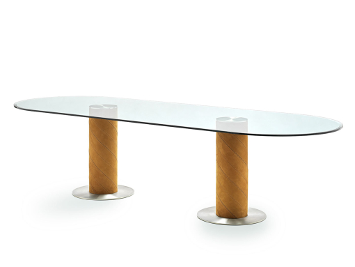 Shop Online for high-quality made in Italy tables. Glass and leather. 2 bases. Free home delivery.