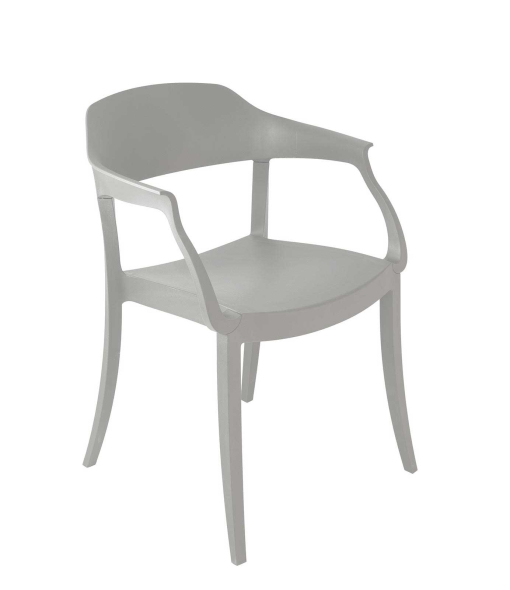 Sarah petit fauteuil empilable gris clair pour intérieur et extérieur