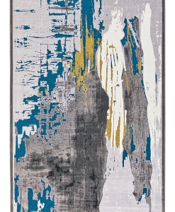 Tappeto Gabrielle 401X/Q13 astratto blu oro grigio