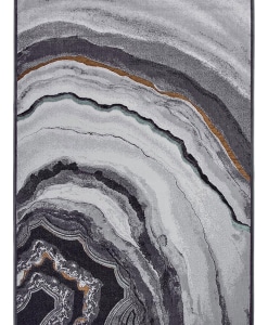 Tappeto Gabrielle 718Z/Q13 linee naturali grigio e oro