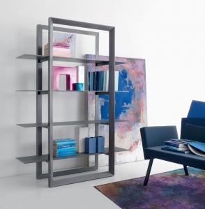 libreria biblioteca arredamento casa ufficio on line moderno di lusso 2015 design inspiration web made in italy mensole legno vetro rovere tortora grigio