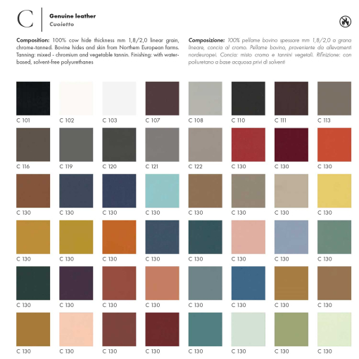 Genuine leather colour palette C - A2025