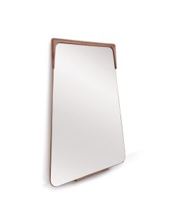 Specchio da parete o da appoggio con cornice in legno massello di noce Canaletto. Vendita online di complementi design made in Italy con consegna gratuita.