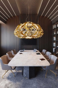 Luxury dining room with contemporary Italian furniture and premium materials