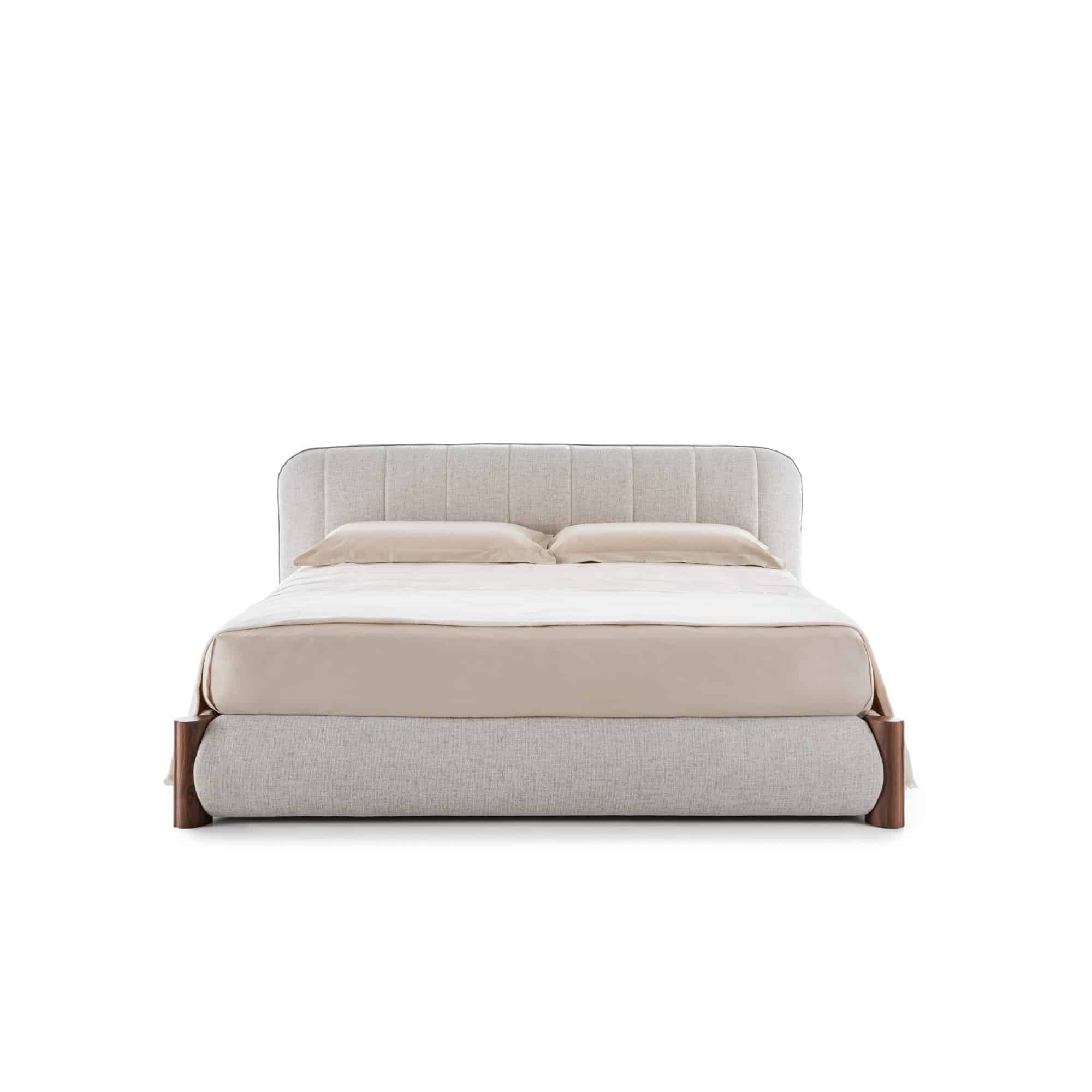 Nuage upholstered double bed viewed from the front