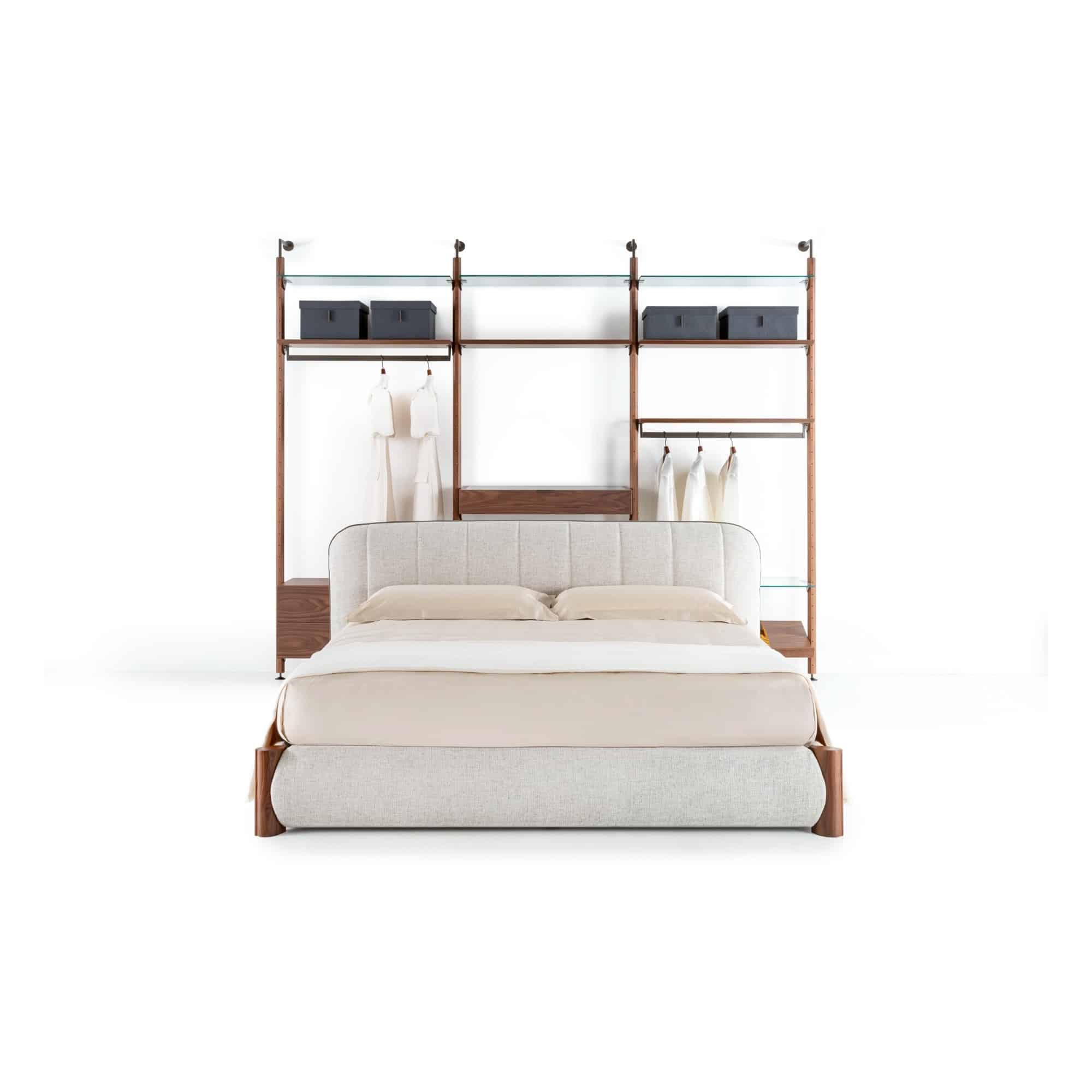 Nuage bed viewed from the front in a contemporary bedroom