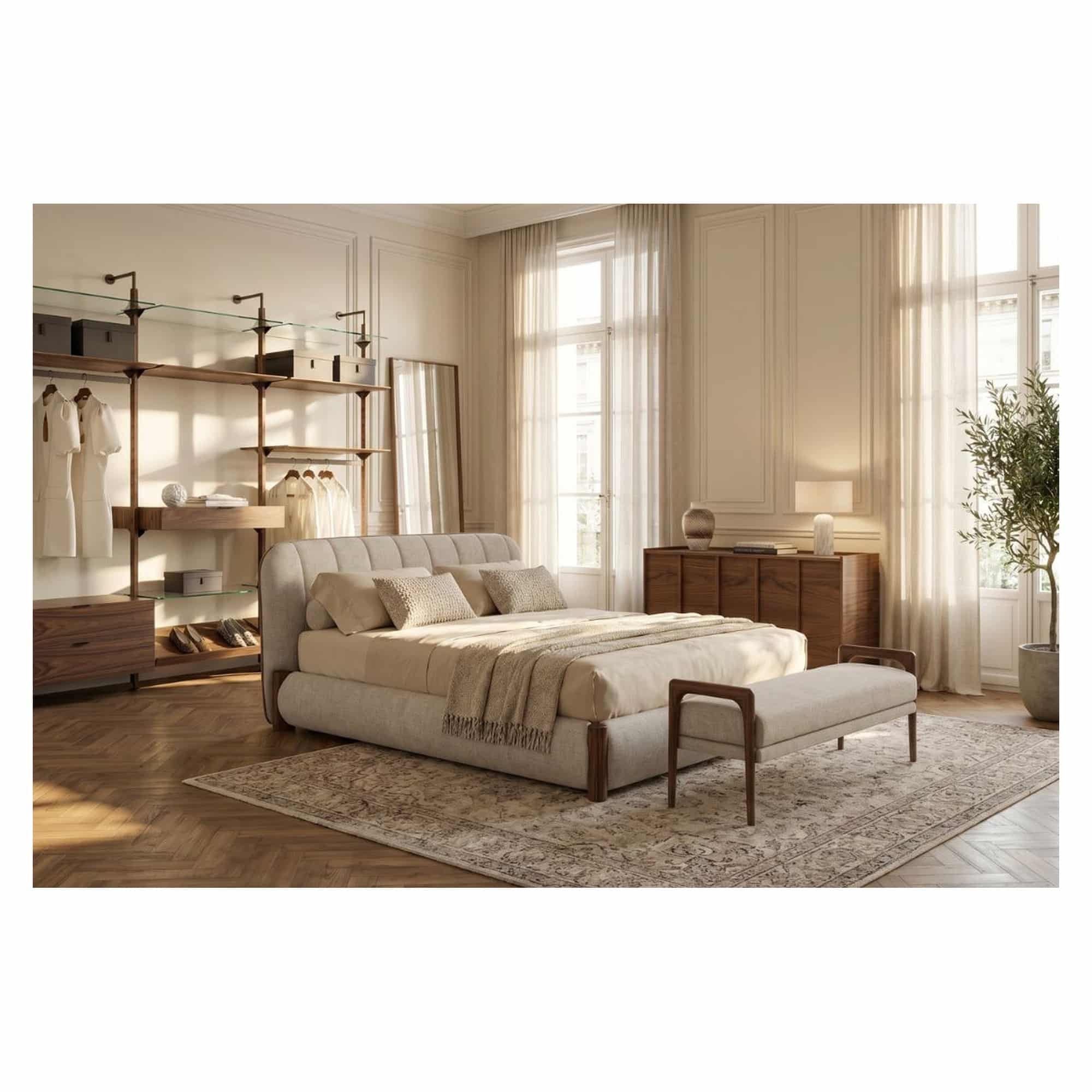Ottagono walk-in wardrobe in a high-end bedroom interior