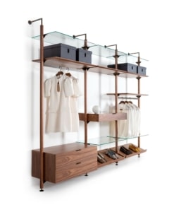 Cabina armadio modulare Ottagono in vista prospettica