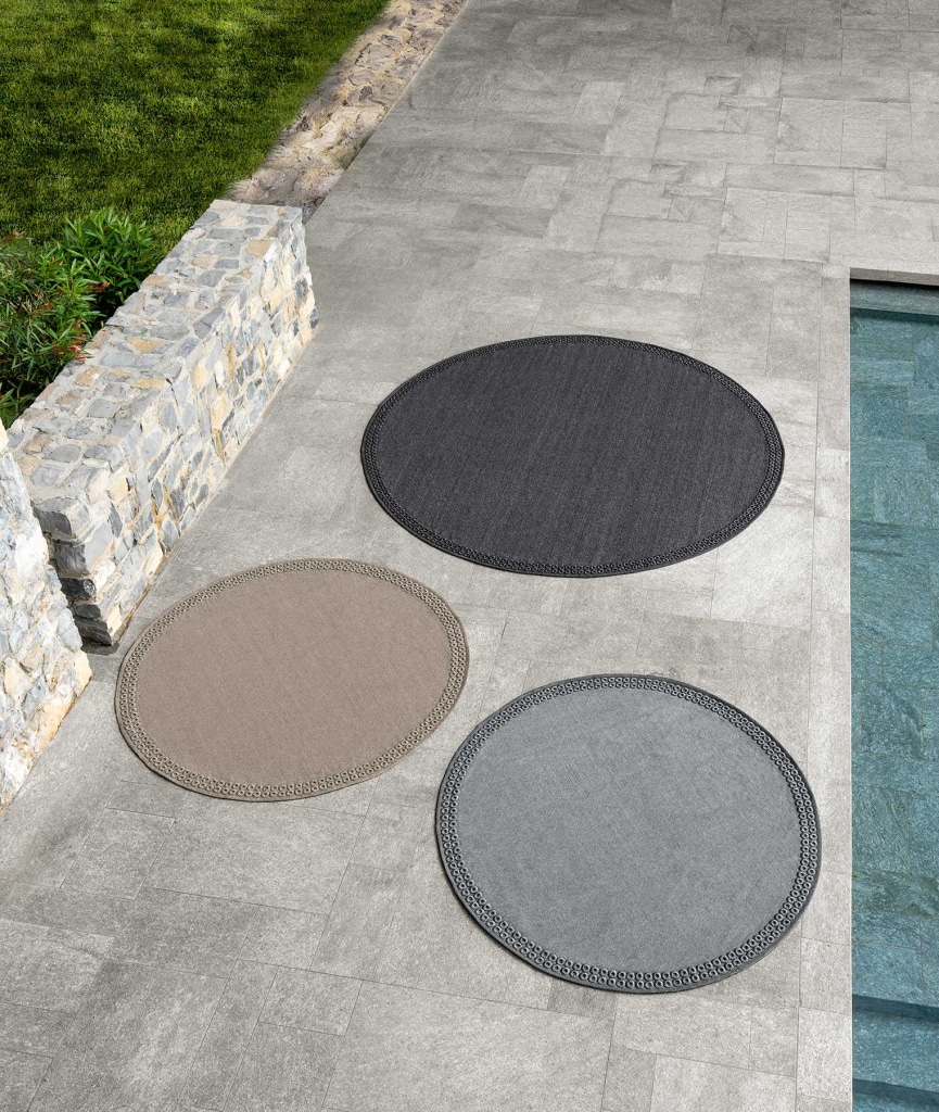Tappeto outdoor Tondo in polipropilene a bordo piscina – Italy Dream Design