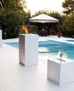 Twin is a modern bio ethanol fireplace ideal to decorate private and public indoor and outdoor spaces. Shop online for luxury bio ethanol fireplace made in Italy.